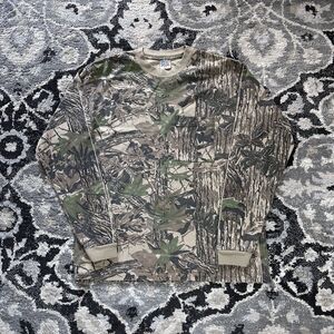 Vintage Single Stitch Realtree Libertee's Brown Camo Long Sleeve Shirt Men's XL